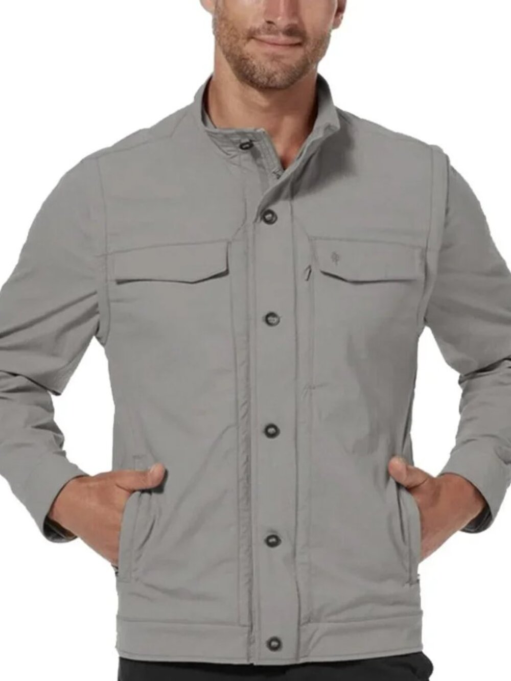 Royal Robbins Men's Traveler Convertible Jacket/Vest Multi-pocket Charcoal Large
